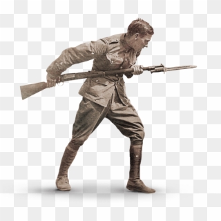Calledup To Thefront - Soldier Holding Gun Ww1, HD Png Download