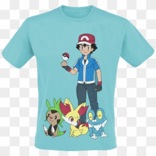 Pokemon - Ash Ketchum - T Shirt - Turquoise - Mens, HD Png Download