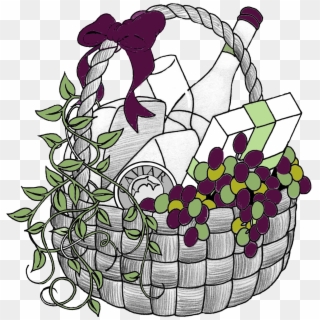 Best Gift Basket Clip Art - Wine Gift Basket Cartoon, HD Png Download