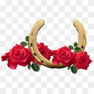 Horse Shoe, Red Roses, Lucky, Romantic, HD Png Download