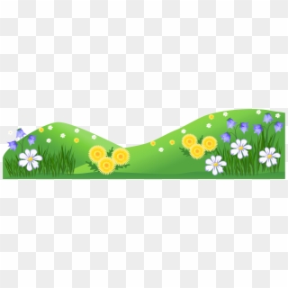 Grass Field Cliparts - Ground Grass With Flower, HD Png Download