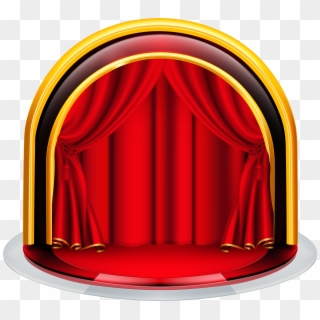 Stage With Red Curtains Png Clipart Image - Theatre, Transparent Png