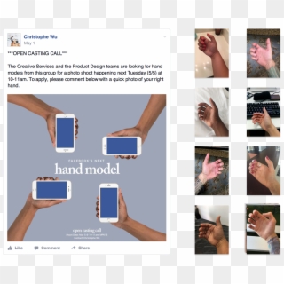 We Made This Casting Call Post Asking People To Digitally - Hand Model Casting Call, HD Png Download