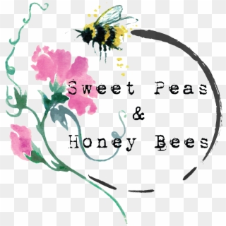 Sweet Peas & Honey Bees - Illustration, HD Png Download