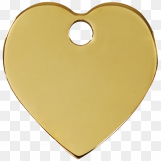 Large Brass Heart 38x38mm Pet Tag By Red Dingo - Heart, HD Png Download
