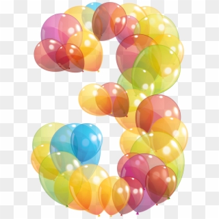 Transparent Three Number Of Balloons Png Clipart Image - Three Balloon Png, Png Download