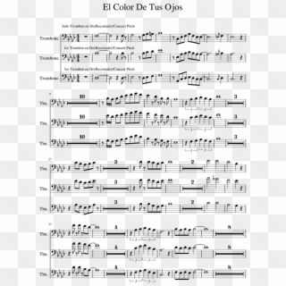 El Color De Tus Ojos 3 Trombones - El Color De Tus Ojos Piano Notes, HD Png Download