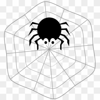Spider On Web Clipart, HD Png Download