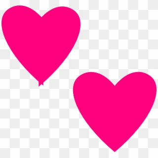 Hot Pink Double Hearts Clip Art - Hot Pink Heart Clip Art, HD Png Download