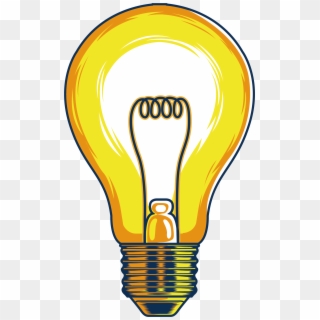 Bulb Clipart Luz - Incandescent Light Bulb Cartoon, HD Png Download