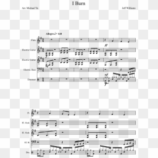 I Burn Sheet Music Composed By Jeff Williams 1 Of 22 - First Burn Sheet Music, HD Png Download