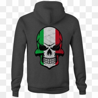 Image Is Loading Zip Up Hoodie Italy Flag Painted Skull, HD Png Download