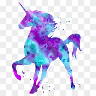 Unicorn With Transparent Background - Pink Blue And Purple Unicorn, HD Png Download