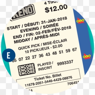 A Daily Keno Ticket - Lottery, HD Png Download