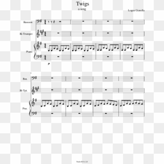 Twigs Sheet Music For Piano, Bassoon, Trumpet Download, HD Png Download