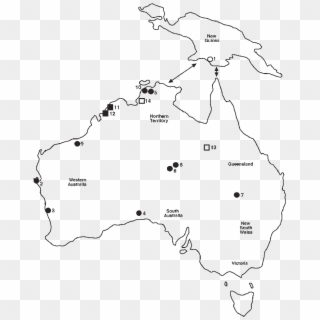Map Of Australia And New Guinea Showing Collecting - Map, HD Png Download