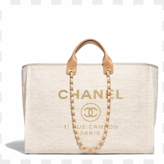 Large Shopping Bag, Canvas, Calfskin & Gold Tone Metal - Chanel Shopping Bag 2018, HD Png Download