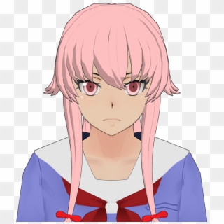 Mirai Nikki Yuno Gasai Hair Shadings And Outline Png - Anime, Transparent Png