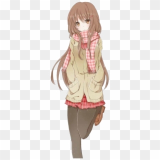 Share This - Anime Girl Brown Hair, HD Png Download