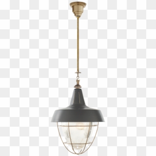 Henry Industrial Hanging Light In Polished Nickel And - Pendant Light, HD Png Download