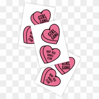 Girl Gang And Bad Ass Babes Club Pink Hearts Temporary, HD Png Download