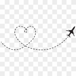 #freetoedit #airplane #travel #dash #dashline - Dotted Line With Heart, HD Png Download