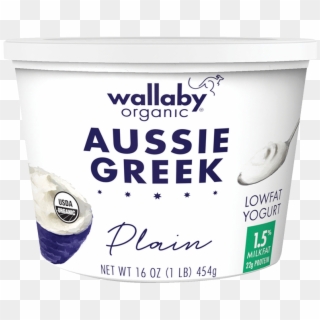 Wallaby Plain Organic Greek Low Fat Yogurt 16oz - Ice Cream, HD Png Download