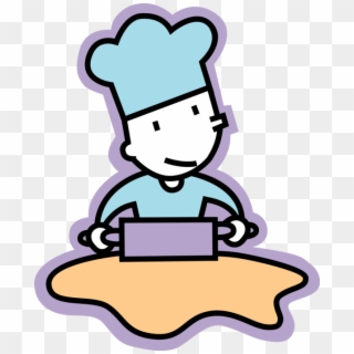Vector Illustration Of Baker Rolls Out Dough With Rolling - Baker Clipart Png, Transparent Png