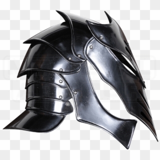 Reginald Darkened Steel Helmet - Medieval Steel Helmet, HD Png Download
