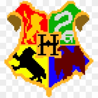 Hogwarts Logo - Pixel Art Harry Potter, HD Png Download