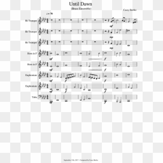 Until Dawn Piano Tutorial - Sheet Music, HD Png Download