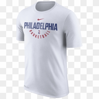 Philadelphia 76ers Men's White Practice Tee By Nike - Active Shirt, HD Png Download