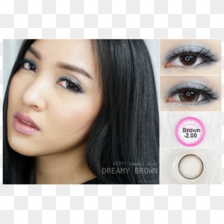 Kitty Kawaii Monthly Contact Lens 1 Pair - Kitty Kawaii Dreamy Brown, HD Png Download