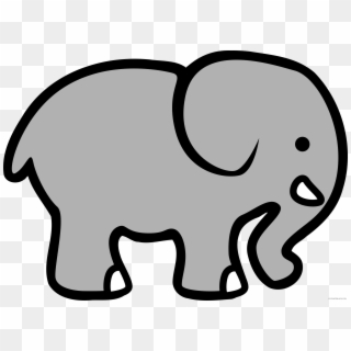 Black And White Clipart Elephant 6 Of - Drawing Cartoon Elephant, HD Png Download