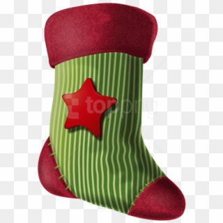 Free Png Christmas Stocking With Star Png - Green Christmas Stocking Png, Transparent Png