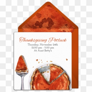 Pumpkin Pie Potluck Online Invitation - Watercolor Pie Clipart, HD Png Download