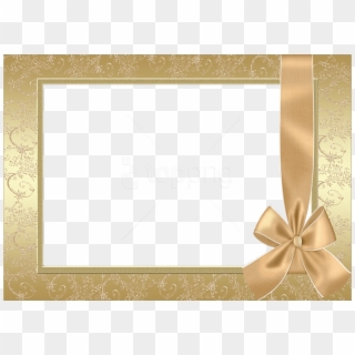 Free Png Large Gold Transparent Frame With Gold Bow, Png Download