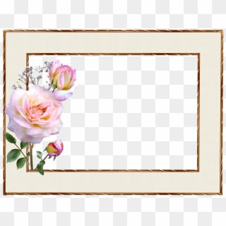 Frame Gold Edge Pink Rose Decoration - پیام تبریک عید نوروز 98, HD Png Download