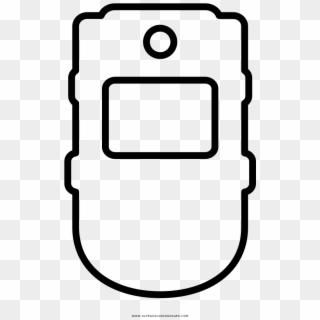 Flip Phone Coloring Page - Line Art, HD Png Download
