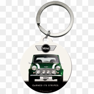 Nostalgic Art Metal Key Ring Mini Car & Logo - Porte Clé Mini Cooper, HD Png Download