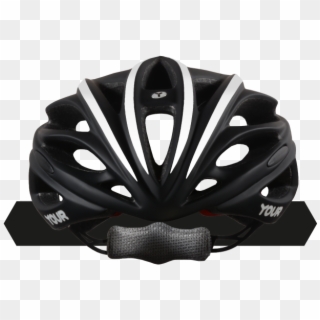 Your Helmets Team Black 01 Front White Stripes - Bicycle Helmet, HD Png Download