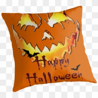 'happy Halloween, Jack O' Lantern Face, Spooky Smile, - Cushion, HD Png Download