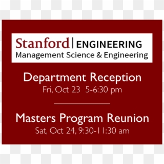 Ms&e Reunion Logo - Stanford University, HD Png Download