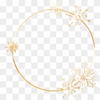 #gold #snowflakes #wreath #frame #border #decor #decoration - Christmas Day, HD Png Download