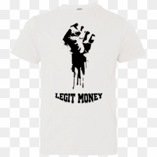 Legit Money Fist/black Youth Jersey Tee - Active Shirt, HD Png Download