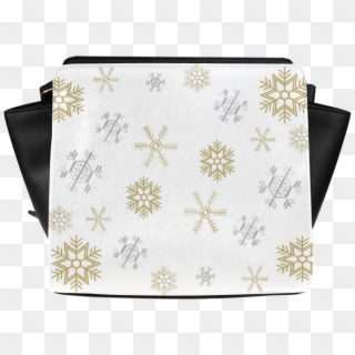 Silver And Gold Snowflakes On A White Background 2 - Handbag, HD Png Download
