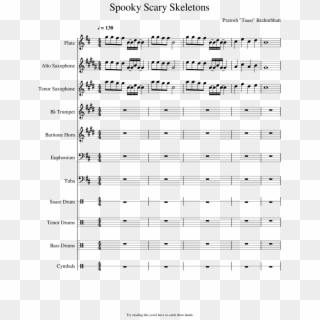 Spooky Scary Skeletons Sheet Music Composed By Pratosh - Hey Look Ma I Made It Sheet Music, HD Png Download