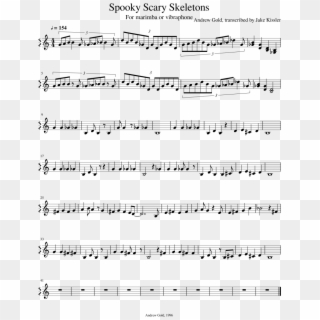 Spooky Scary Skeletons Sheet Music Composed By Andrew - Jingle Bell Rock Partitura Violin, HD Png Download