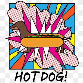 Hotdog Dachshund Dog Retro Pop Art, HD Png Download
