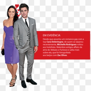 Michelle Rodriguez E Zac Efron, HD Png Download